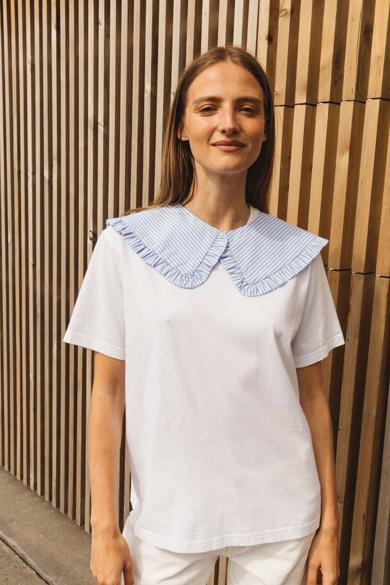 Col Odine rayures bleues coton bio