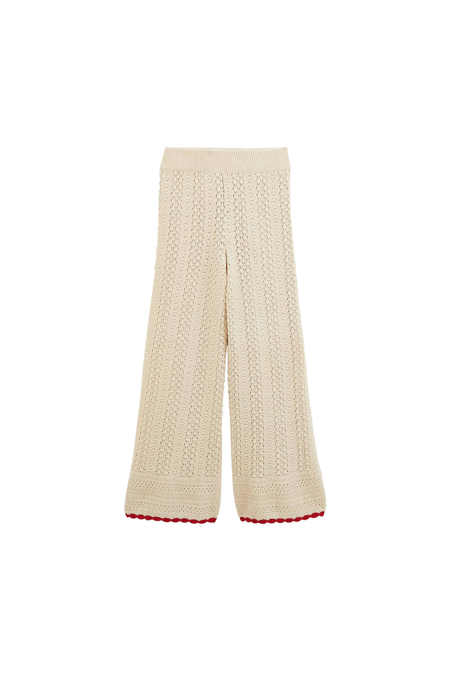 Ecru Landscape pants with red trim