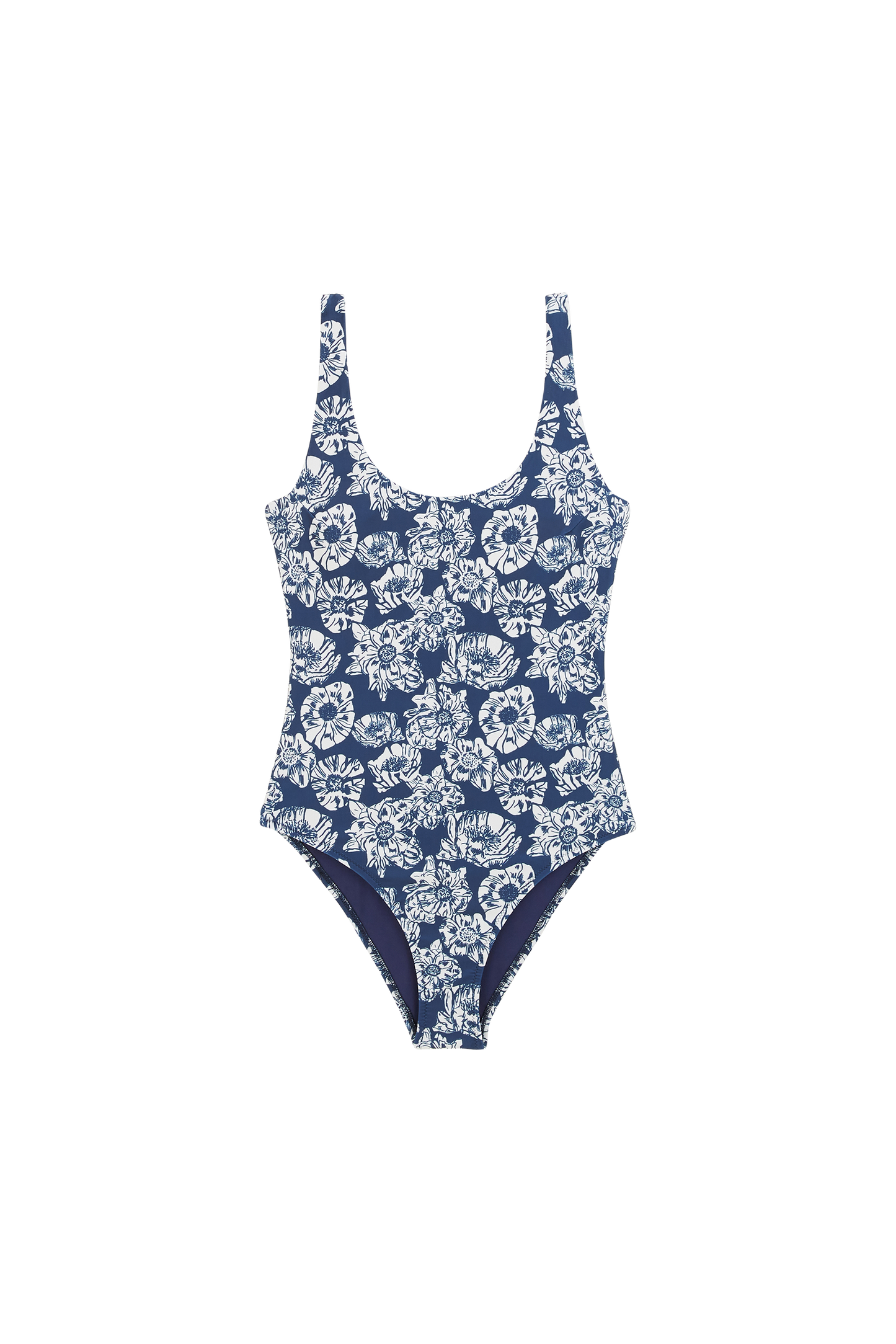 Maillot de bain Emma imprimé flower party marine et écru