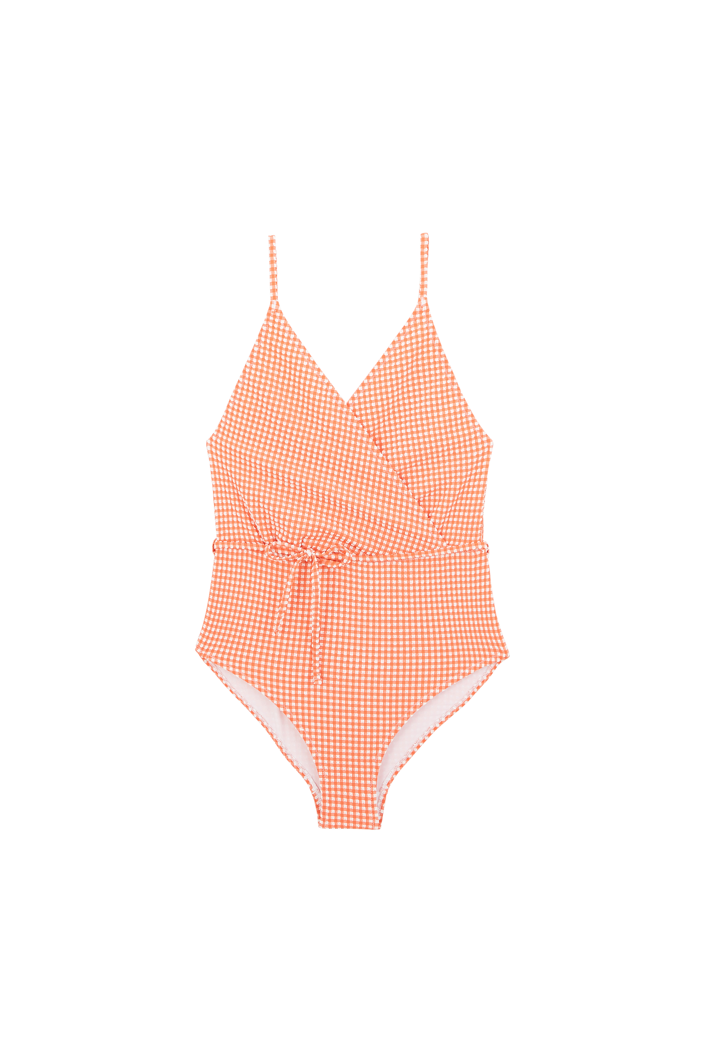 Maillot de bain Roman vichy orange et blanc