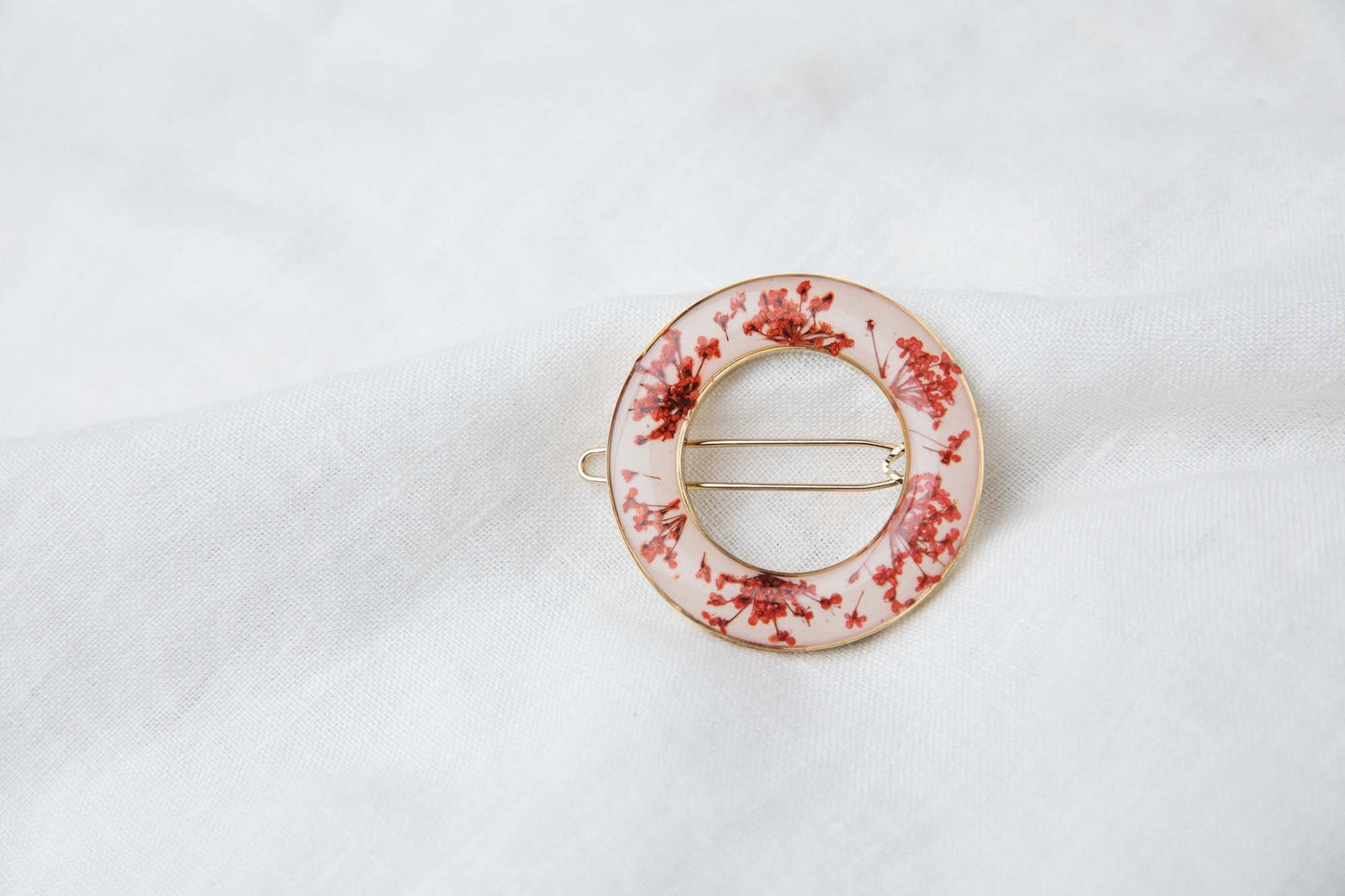 Barrette Tael rose laiton doré or fin Italie