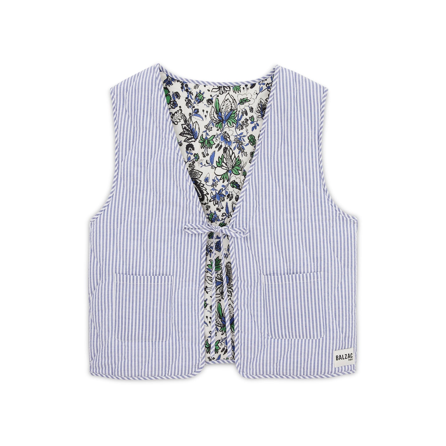 Gilet Nuance rayures bleu