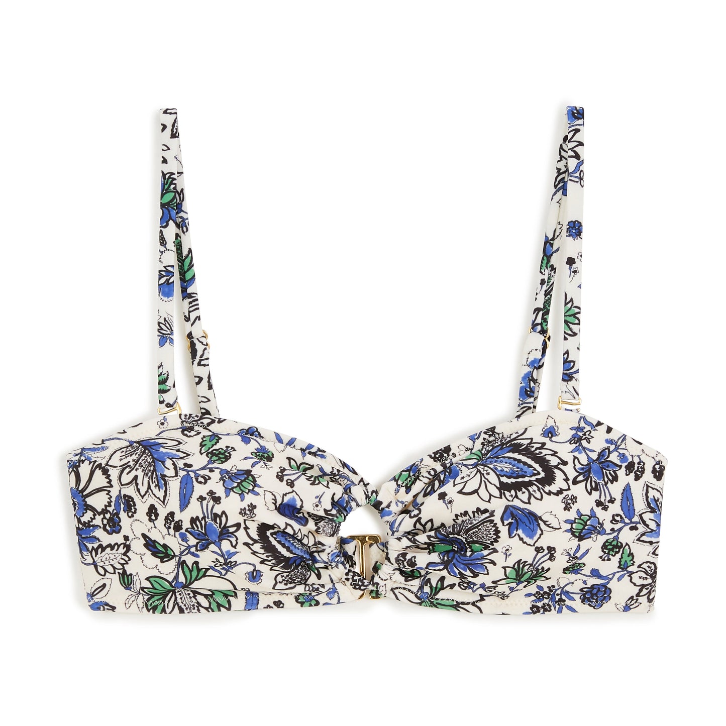 Floral garden print Dahlia bikini top