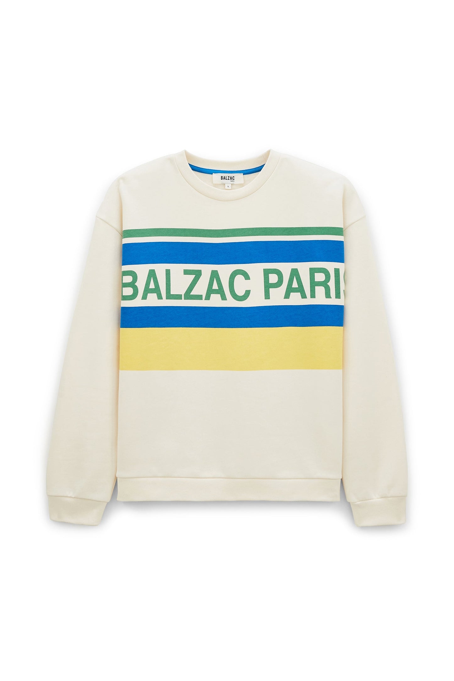 Sweat-shirt Harlow BP écru, bleu et jaune