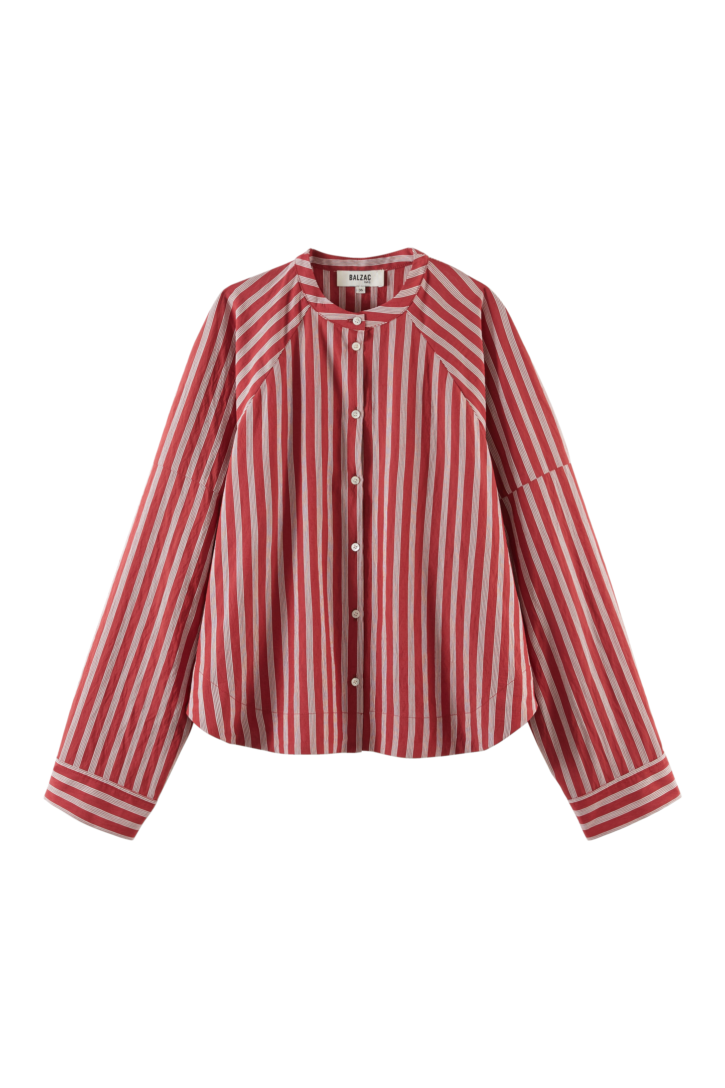 Poppy and White Stripe Joséphine Shirt