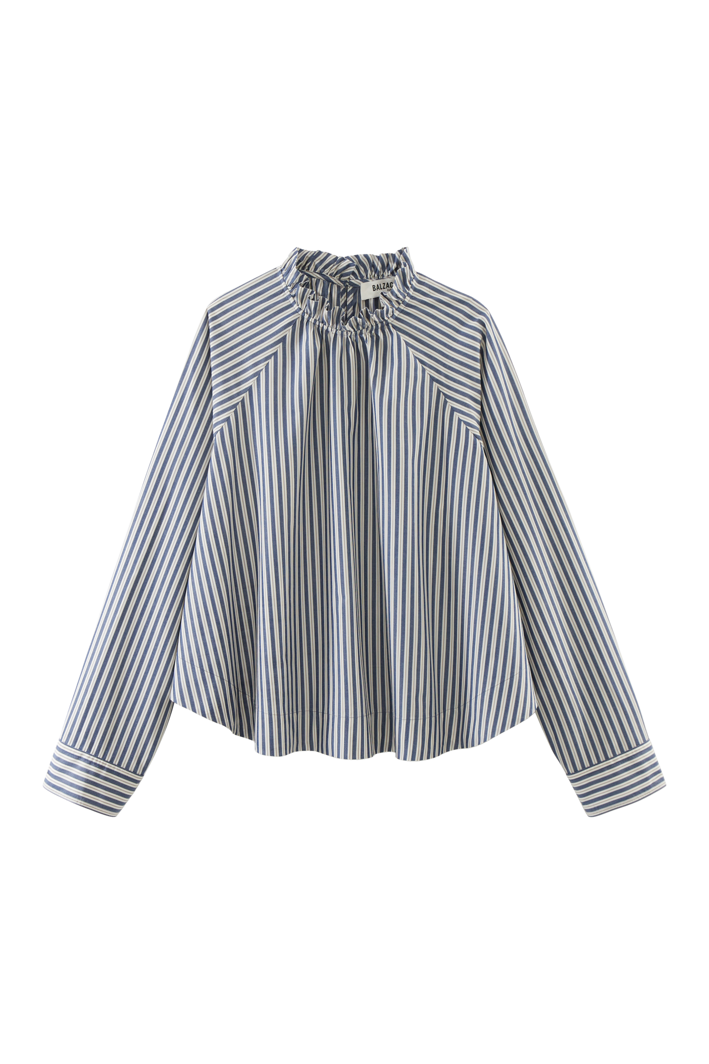 Blouse Zoé rayures marine, écru et gris