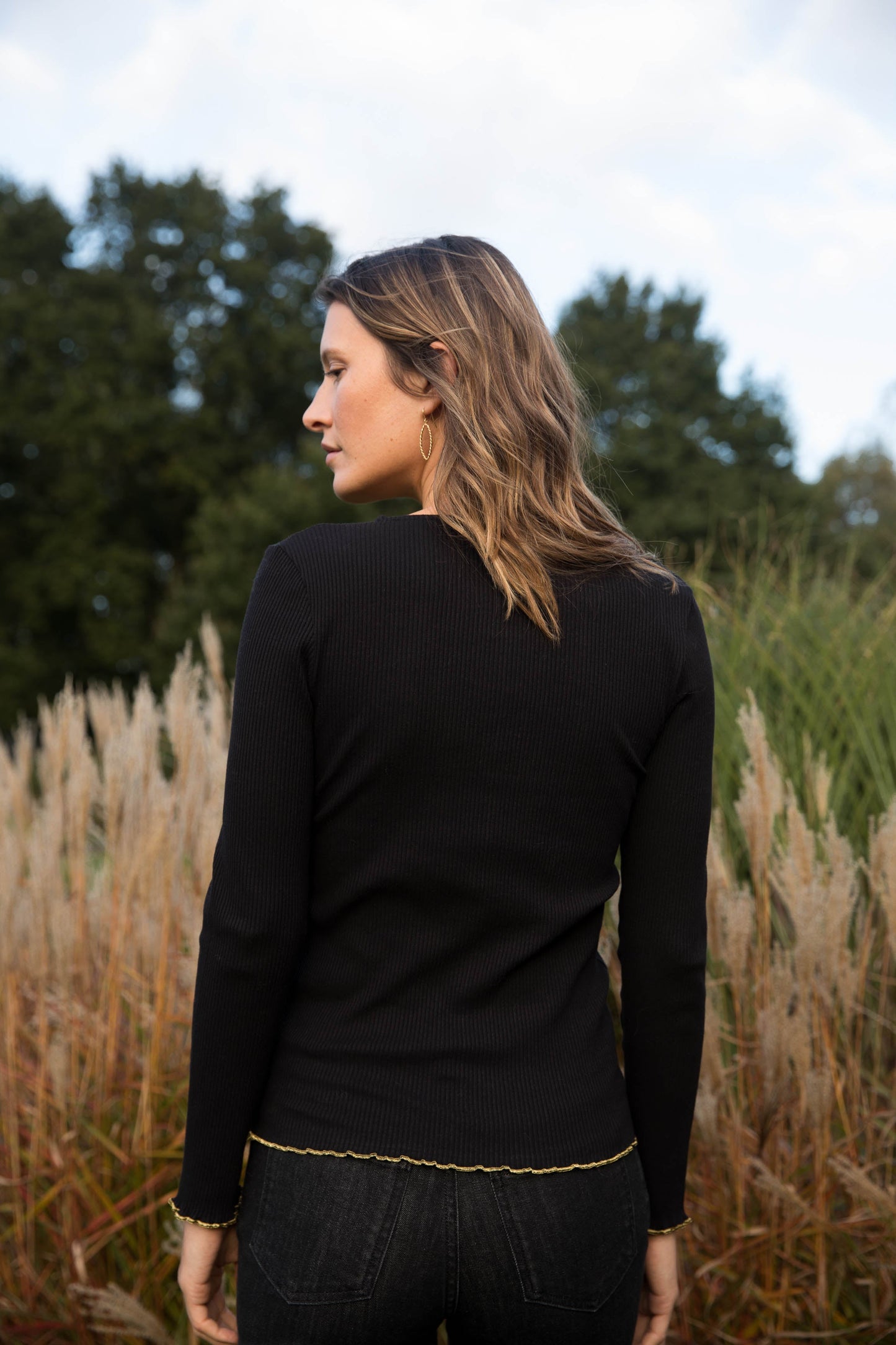 Black and gold Jocelin top