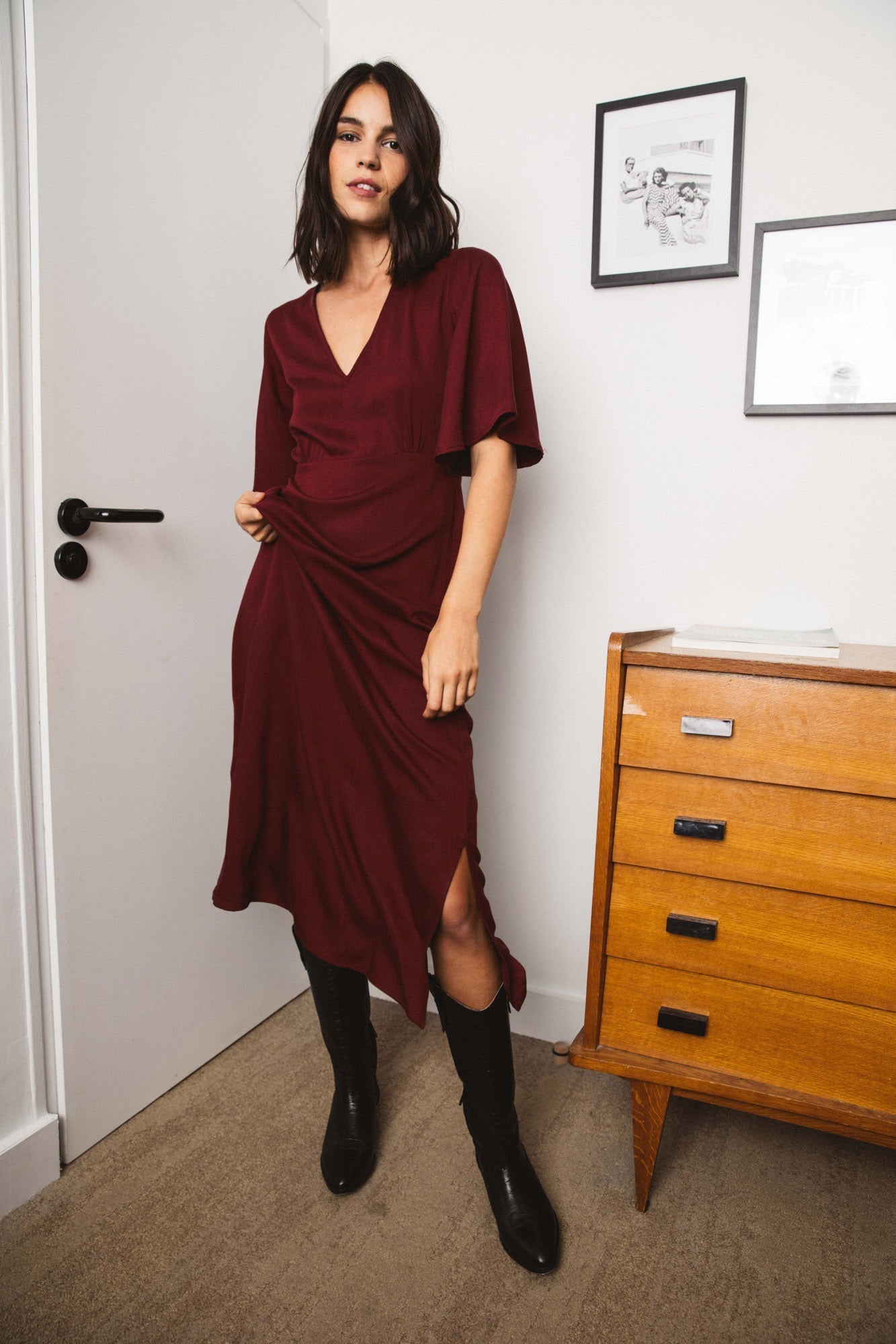 Robe Géraldine bordeaux