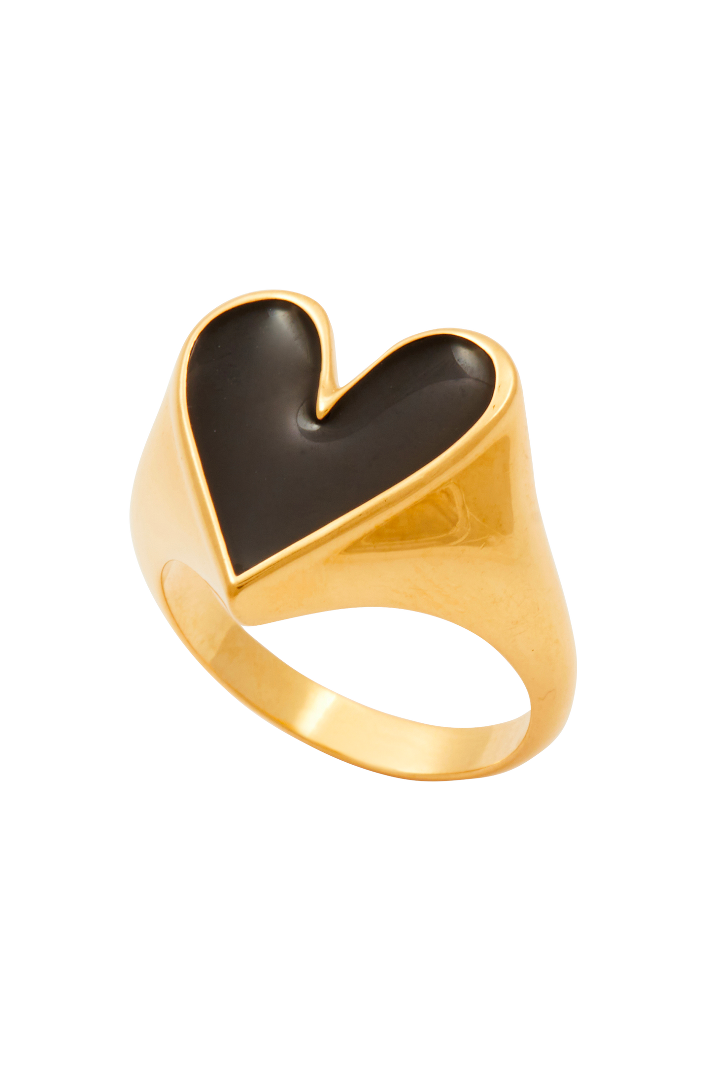 Bague Faustine doré coeur noir