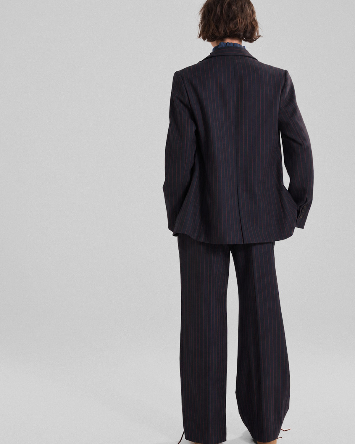 Pantalon Antho rayures marine et rouge