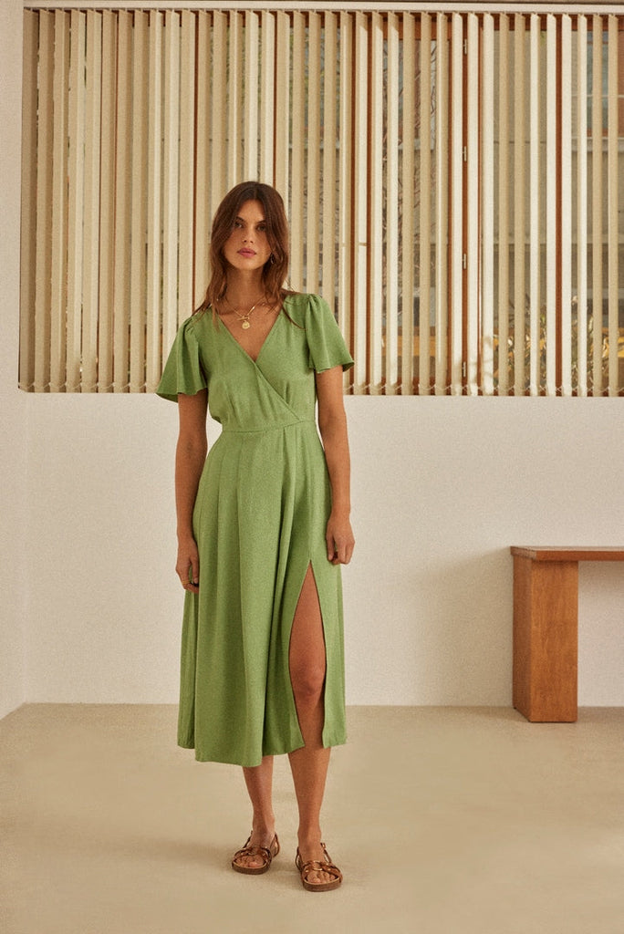 Sage Green Coral Dress - Balzac Paris Sage Green Coral Dress - Balzac Paris