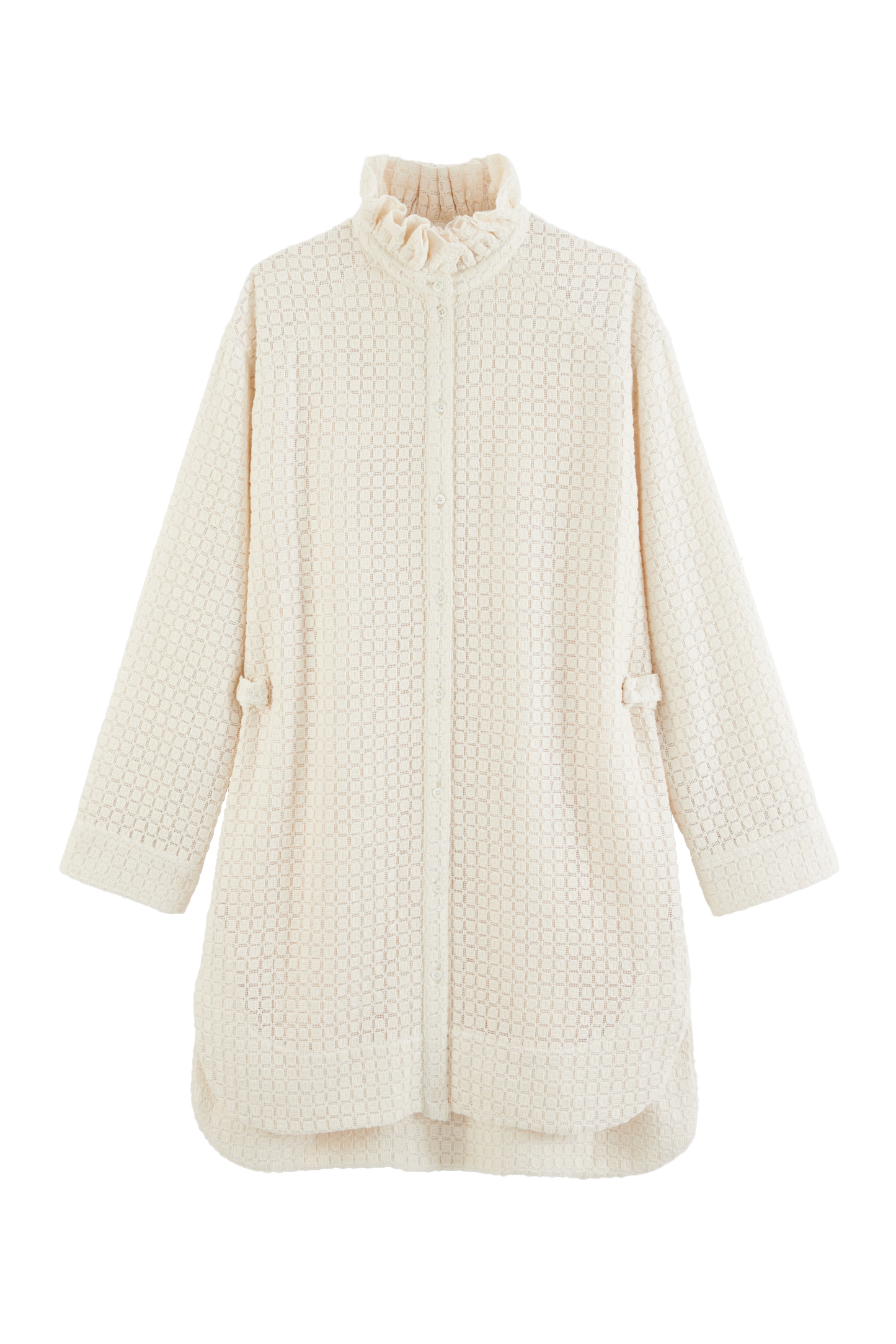 Robe Lioren guipure carreaux écru