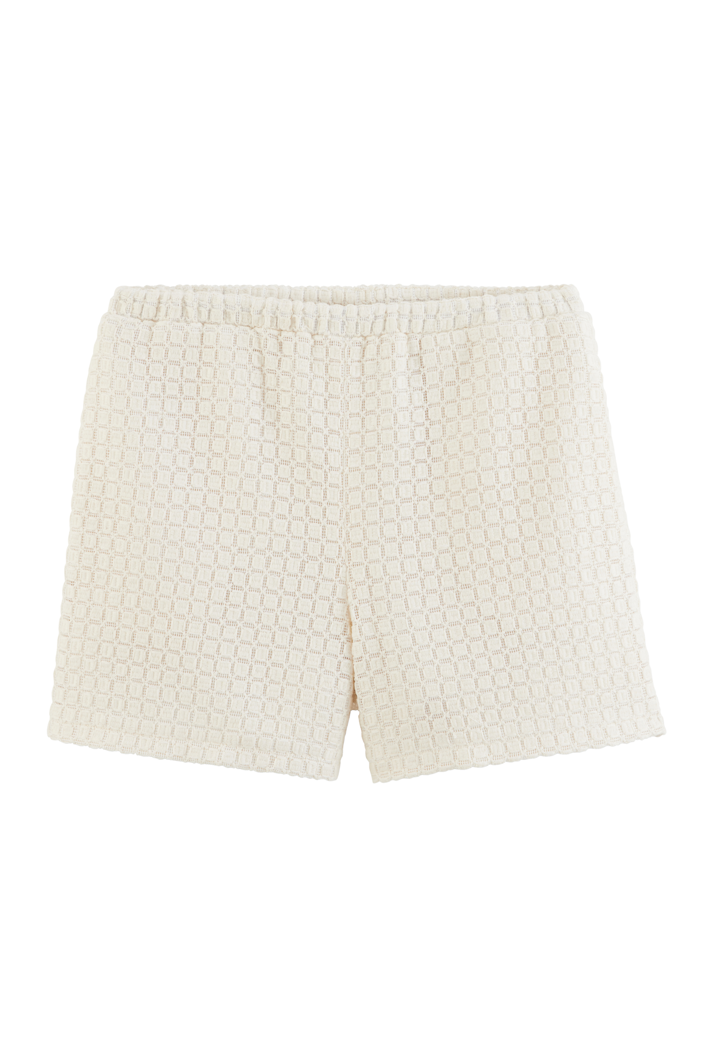 Short Flora checkered guipure ecru