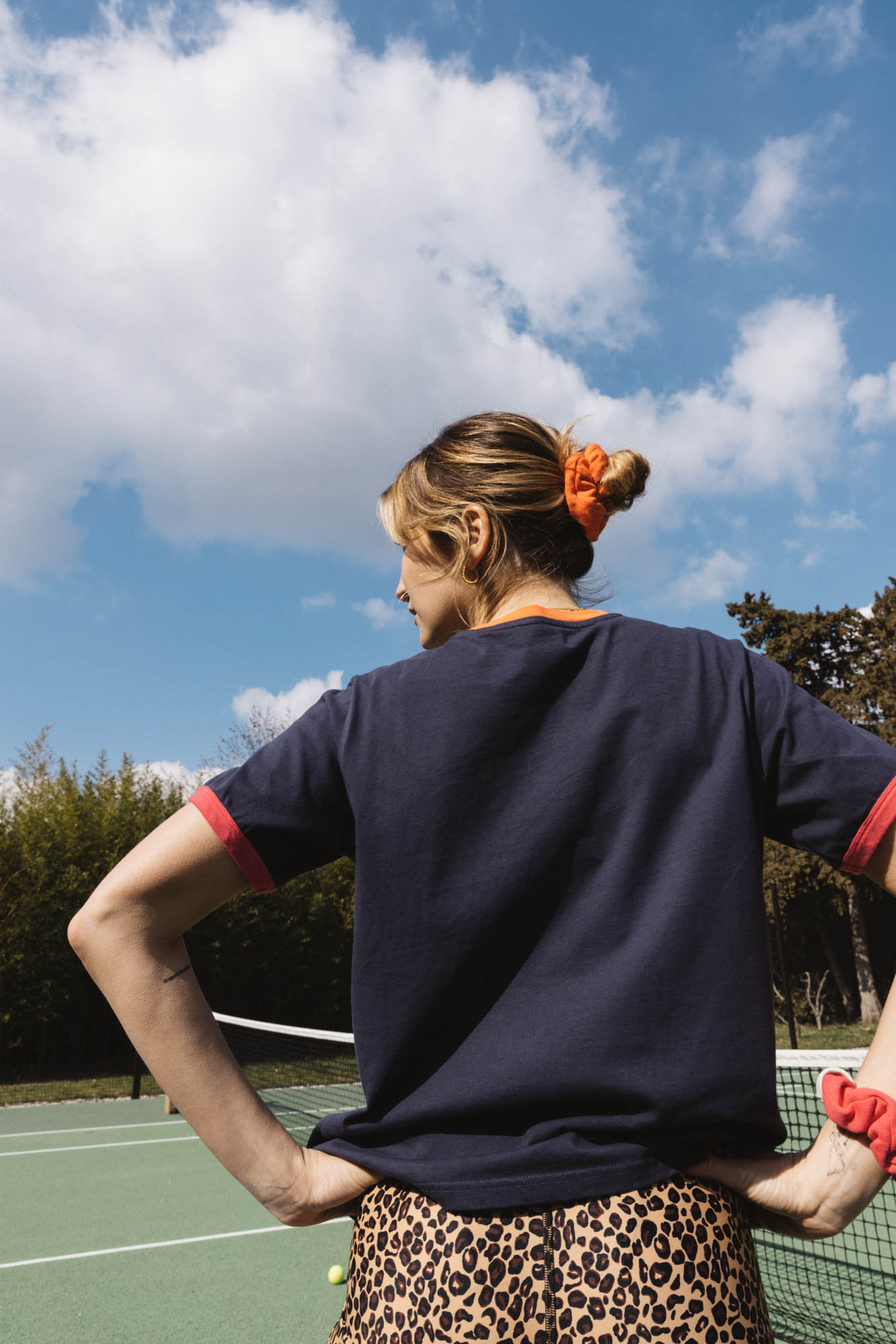Navy, fuchsia and orange Bree t-shirt