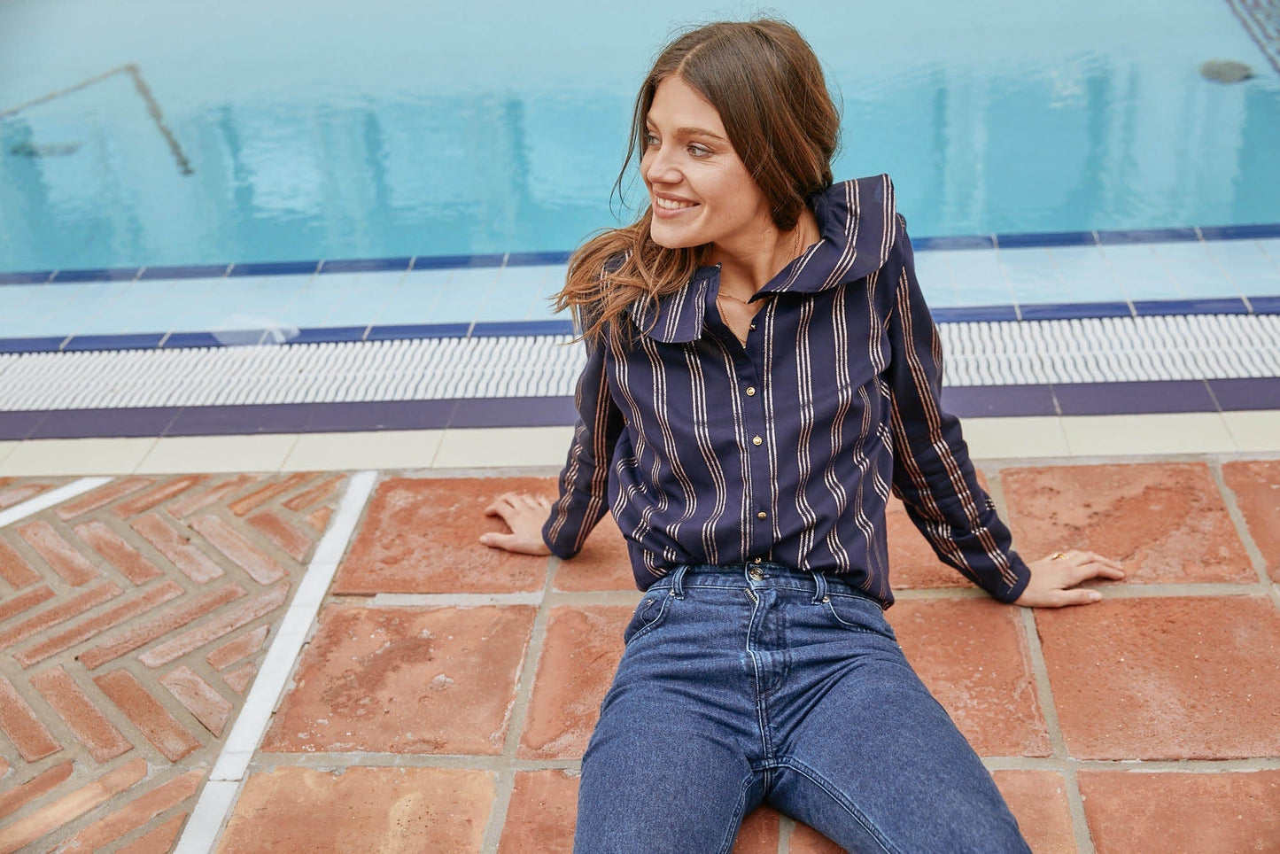 Chemise Hugo marine à rayures