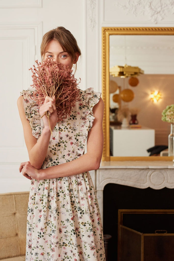 Balzac Robe La Redoute Mariage Robe Alphée Imprimé Fleuri Sans Manches