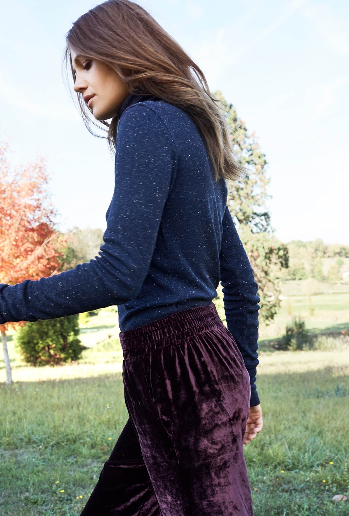 Pantalon Marielle velours bordeaux