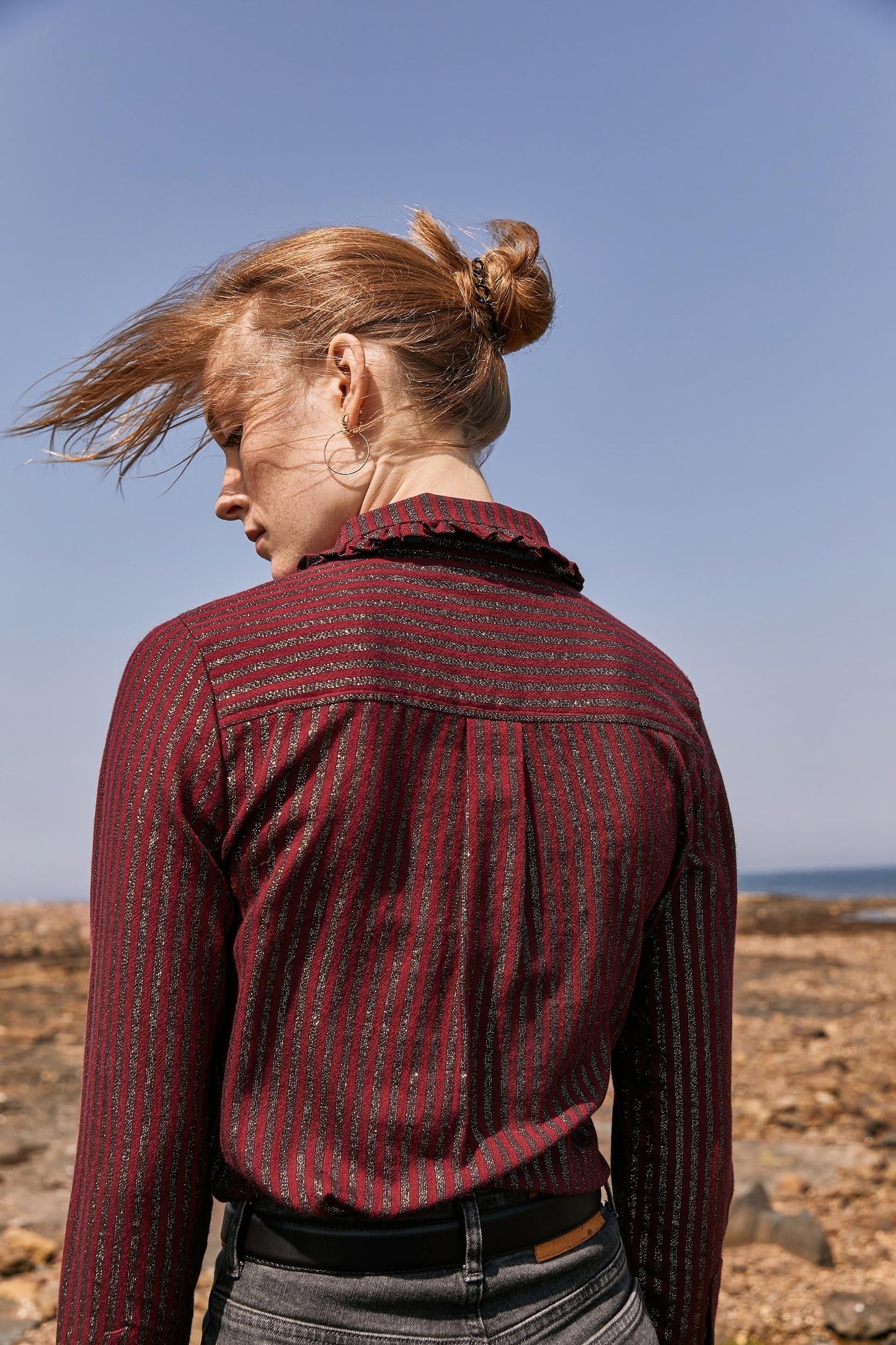 Jared burgundy shirt