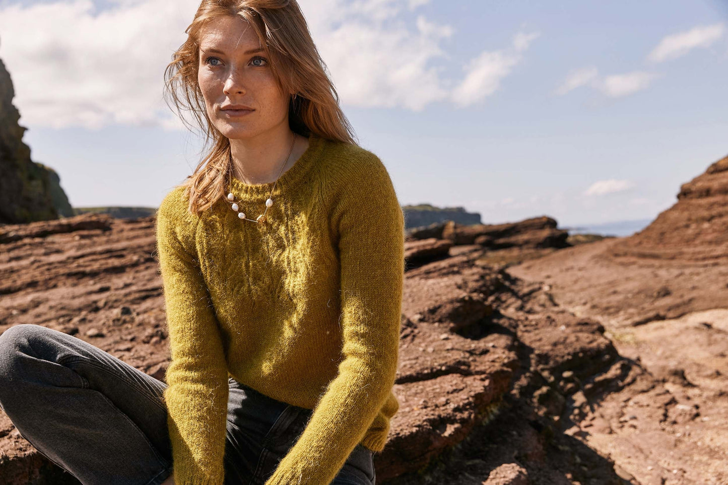 Ninon anise sweater in mohair and alpaca