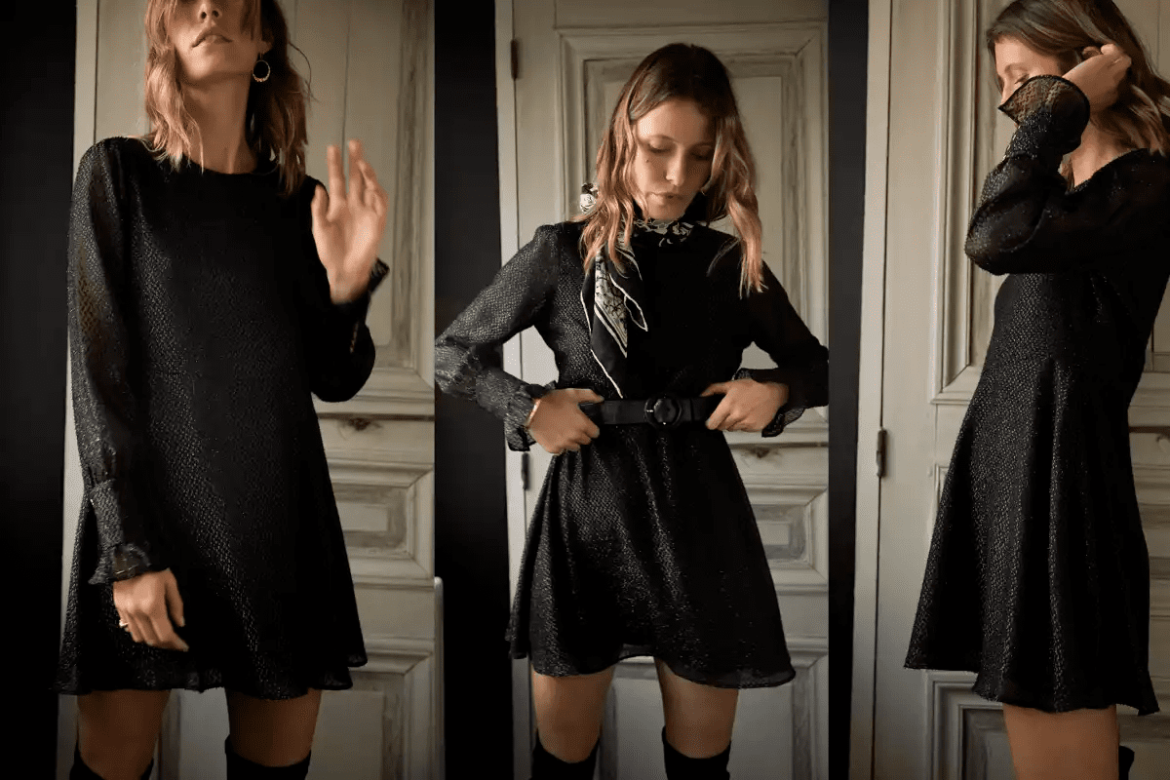 Veste Polaire Brillante Métallique Femme - Sweatshirt Court Clubwear Manches Longues, Tenue De Fête Et Carnaval Noire
