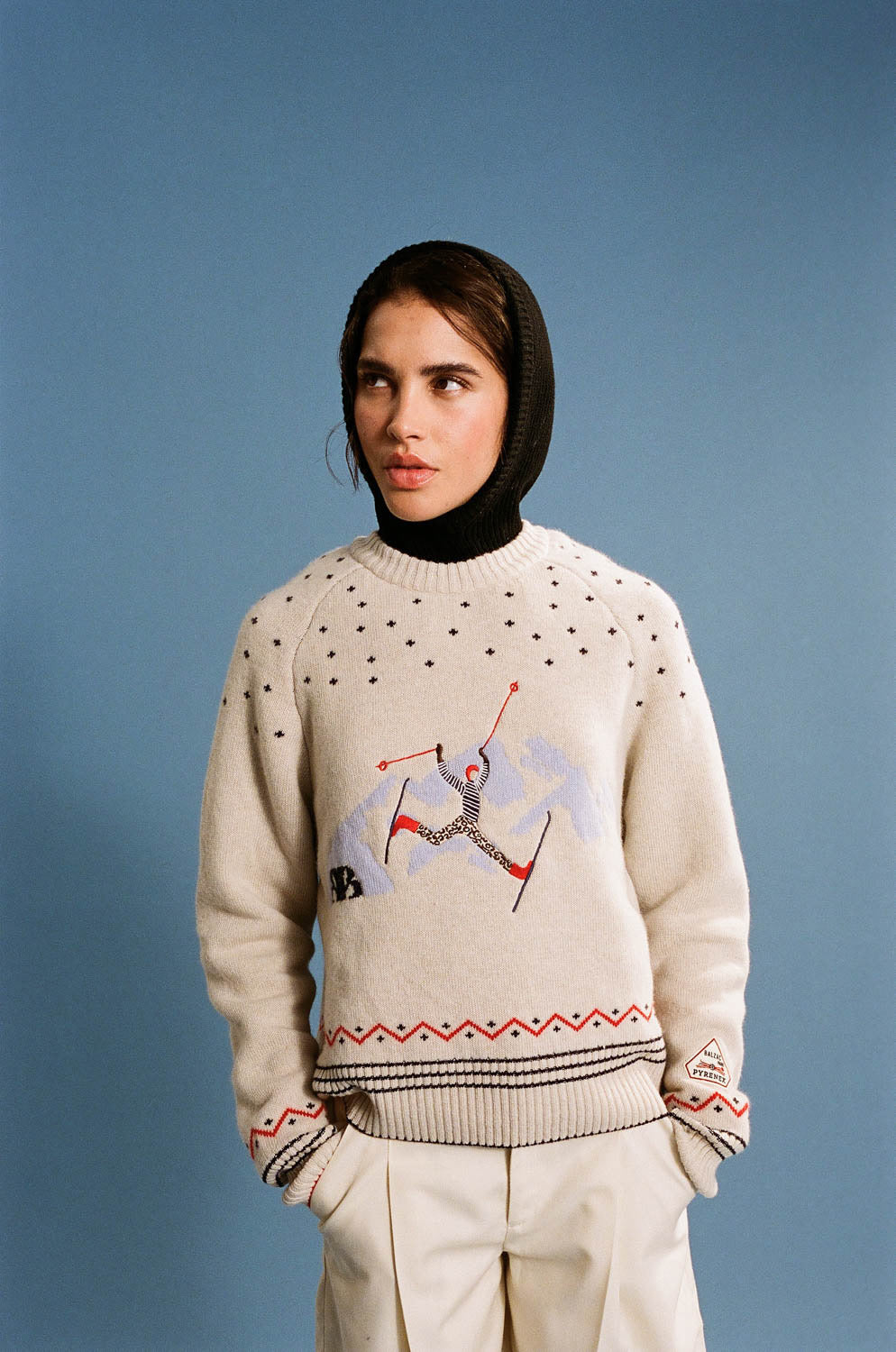 Pull Lucette écru et bleu Balzac Paris x Pyrenex
