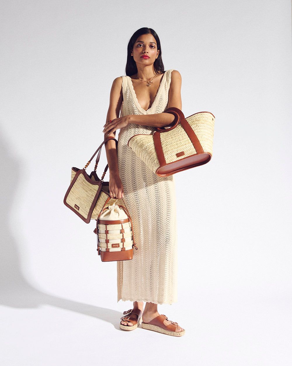 Basket Ori tressé natural and cognac