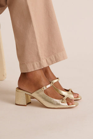 Gold Joane mules