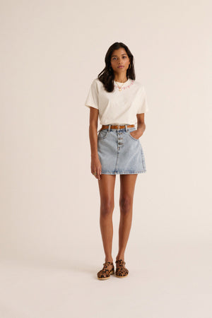 Mini-jupe Sixtine bleu glacier