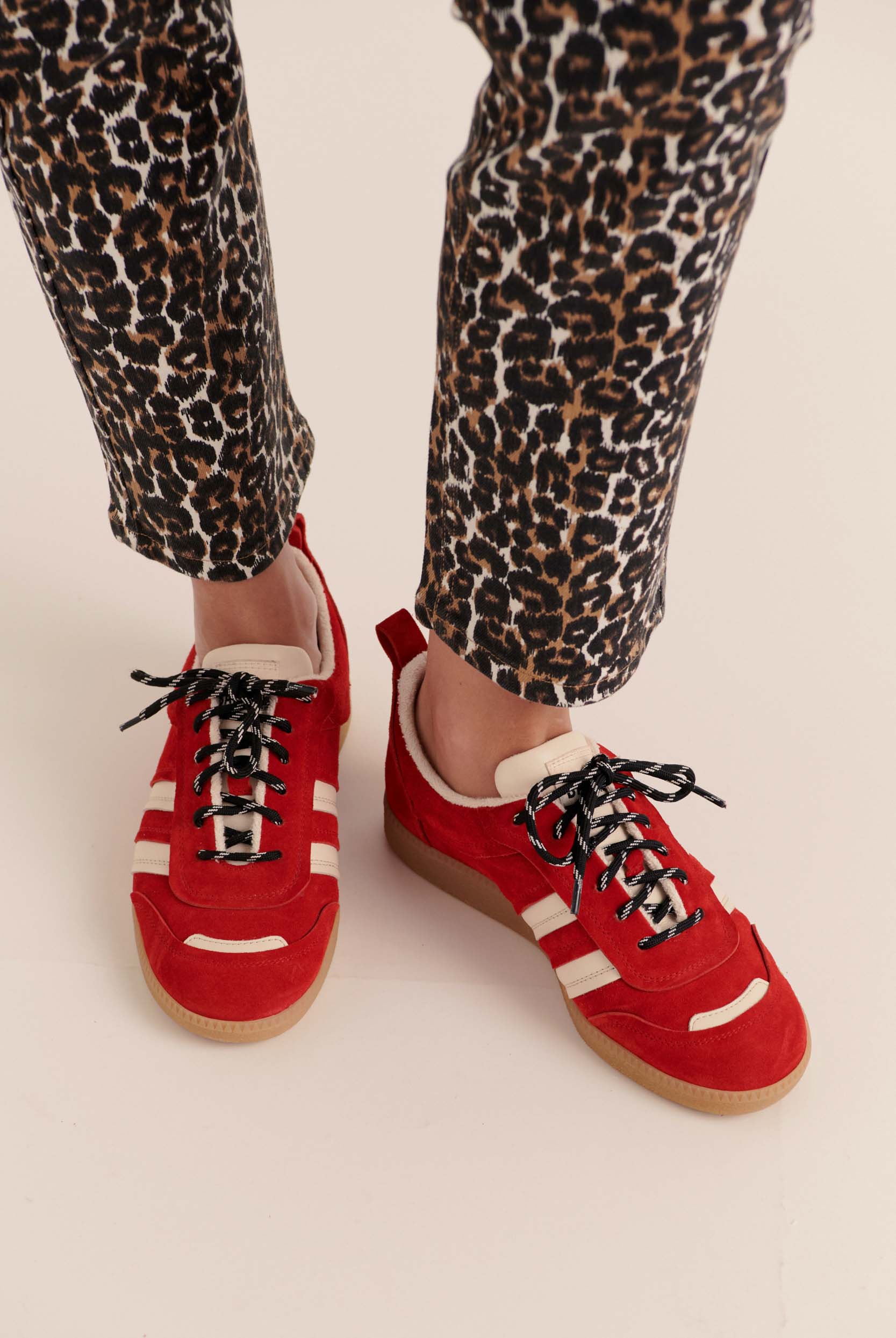 Sneakers Quinn suede of leather red