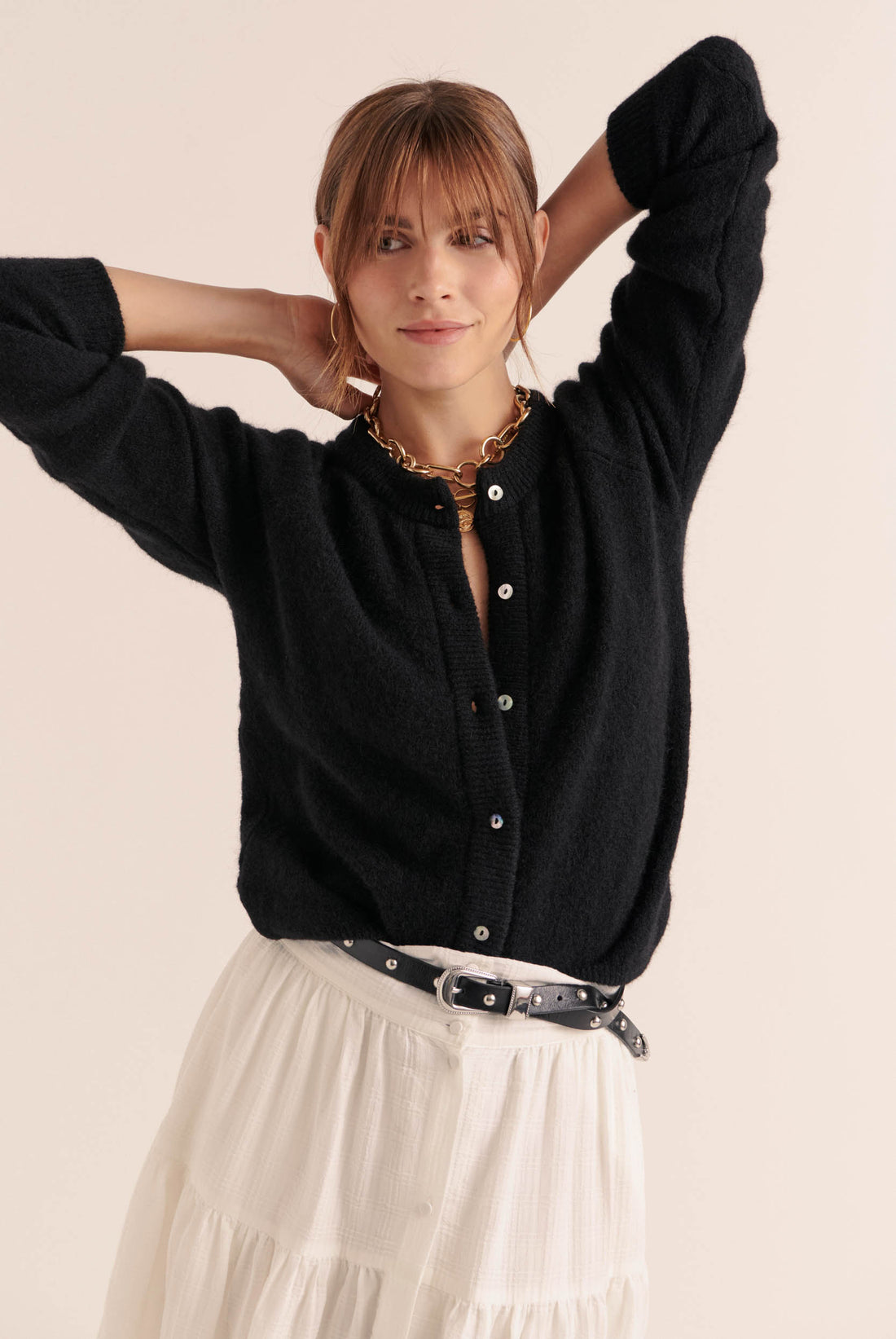 Cameron black studded belt - Balzac Paris