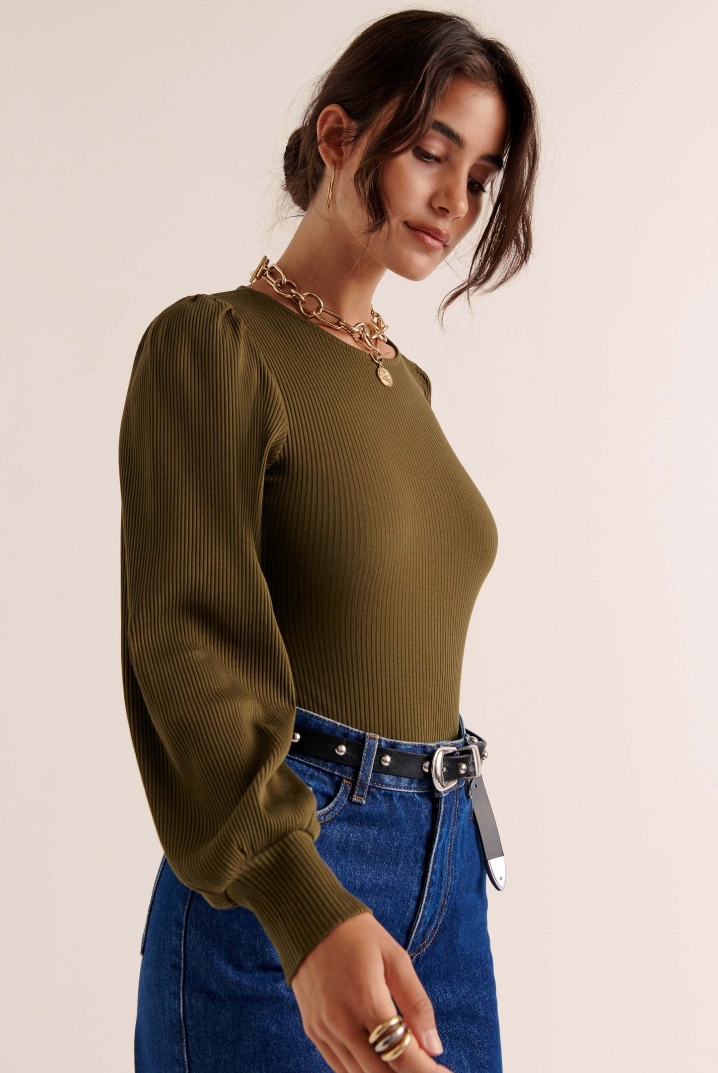 Olive green Chlo bodysuit