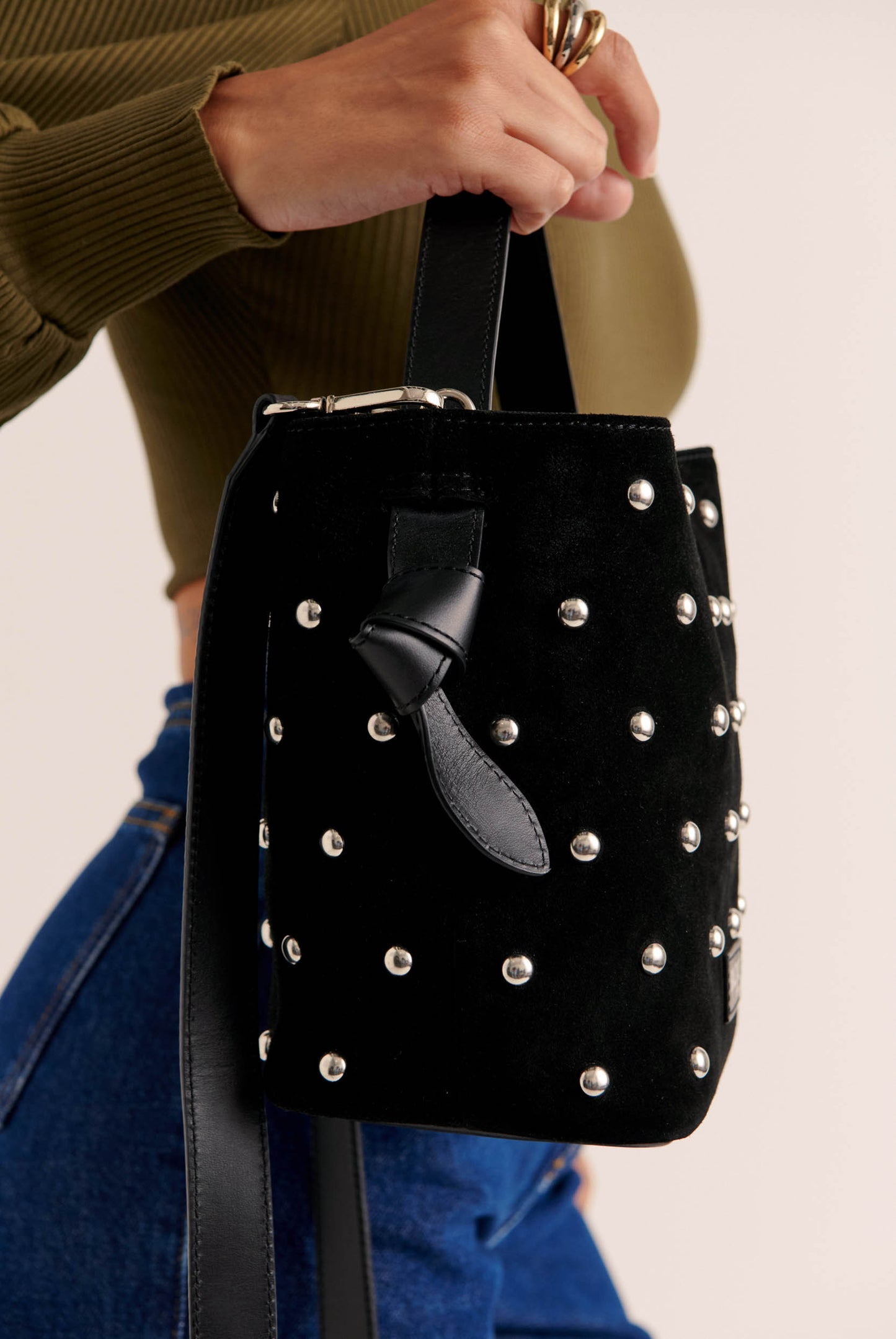 Black studded Orion bag