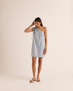 Robe Winie rayures bleu et jaune