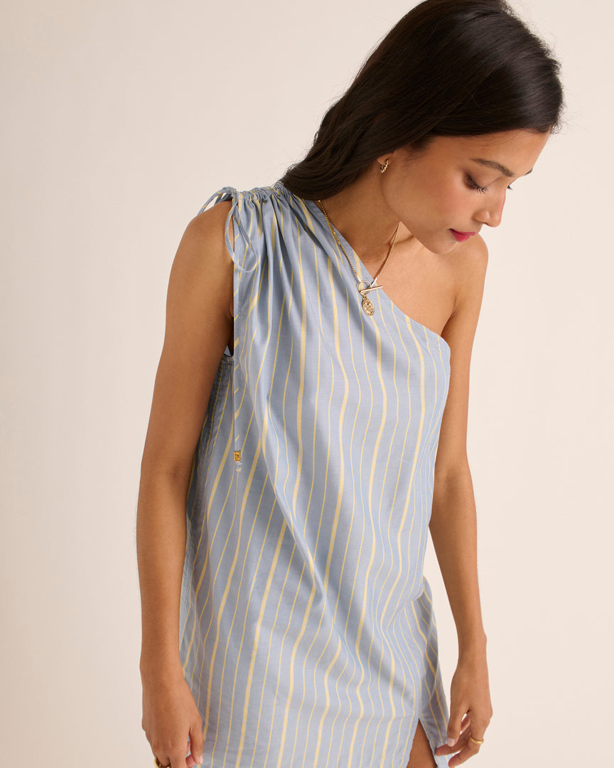 Dress Winie stripes blue and yellow