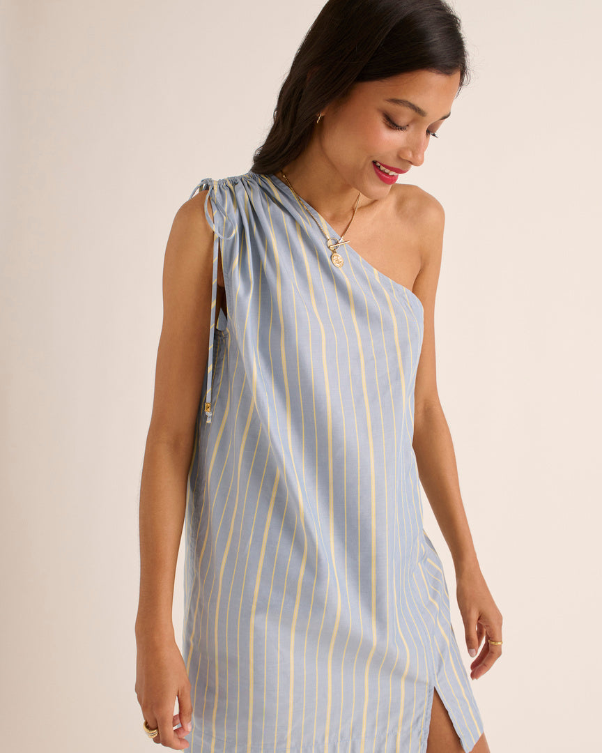 Dress Winie stripes blue and yellow