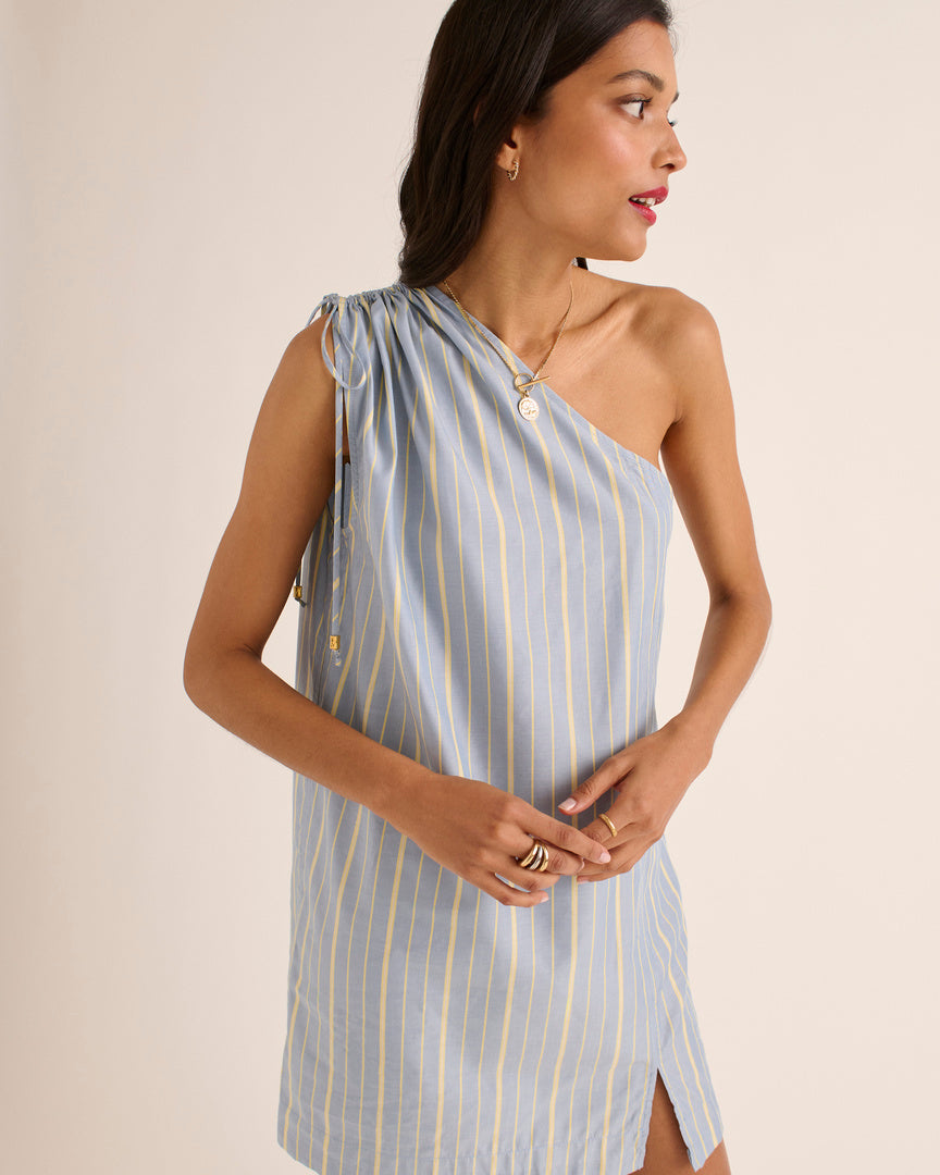 Dress Winie stripes blue and yellow