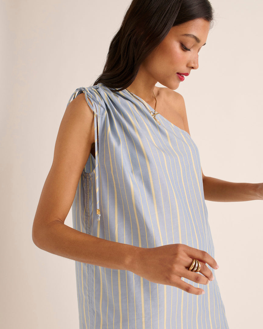 Dress Winie stripes blue and yellow