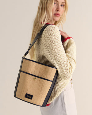 Sofia bi-matière raphia et marine