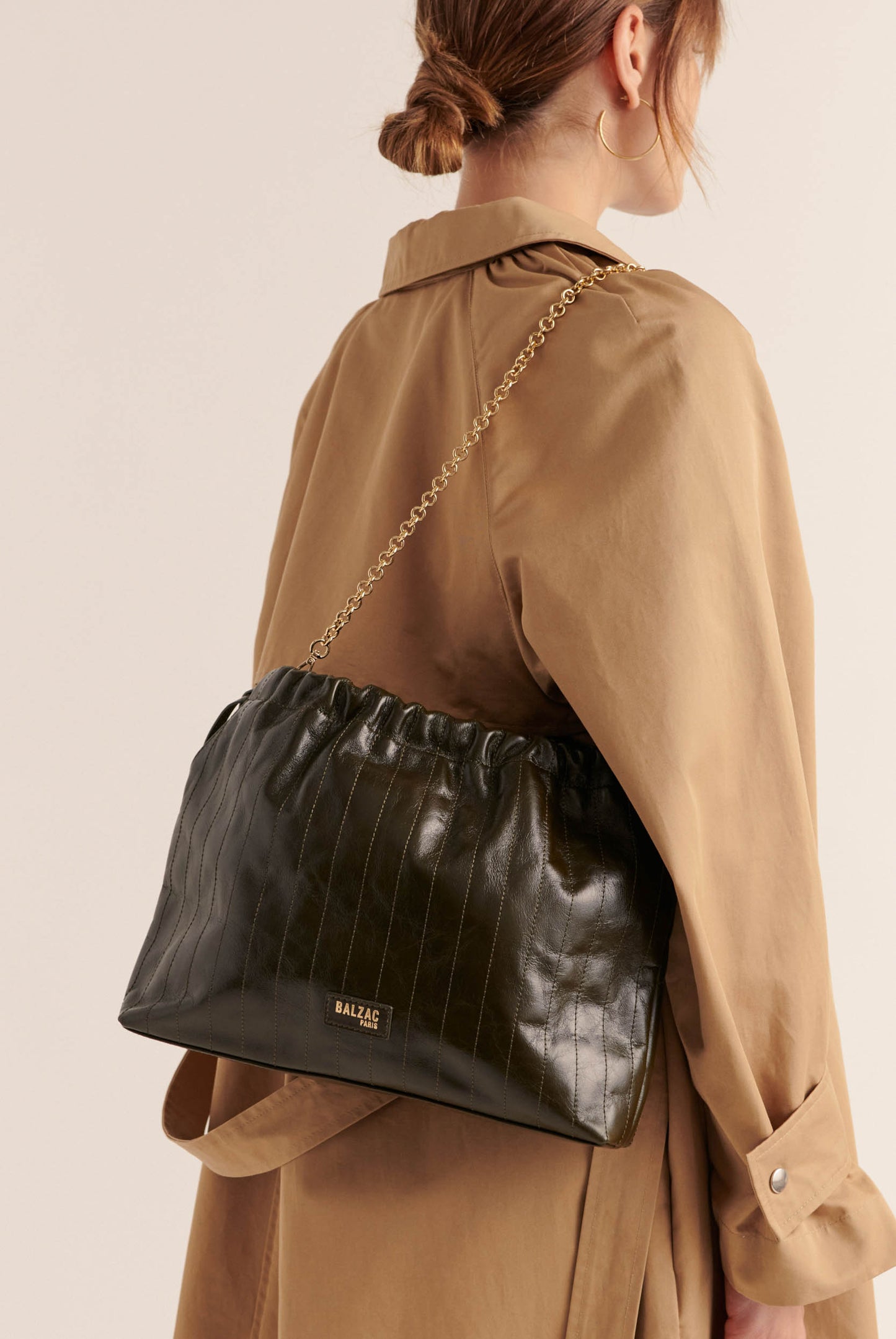 Amaïa crumpled khaki bag