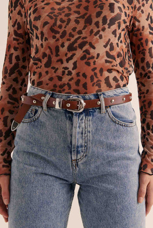 Cameron studded camel belt