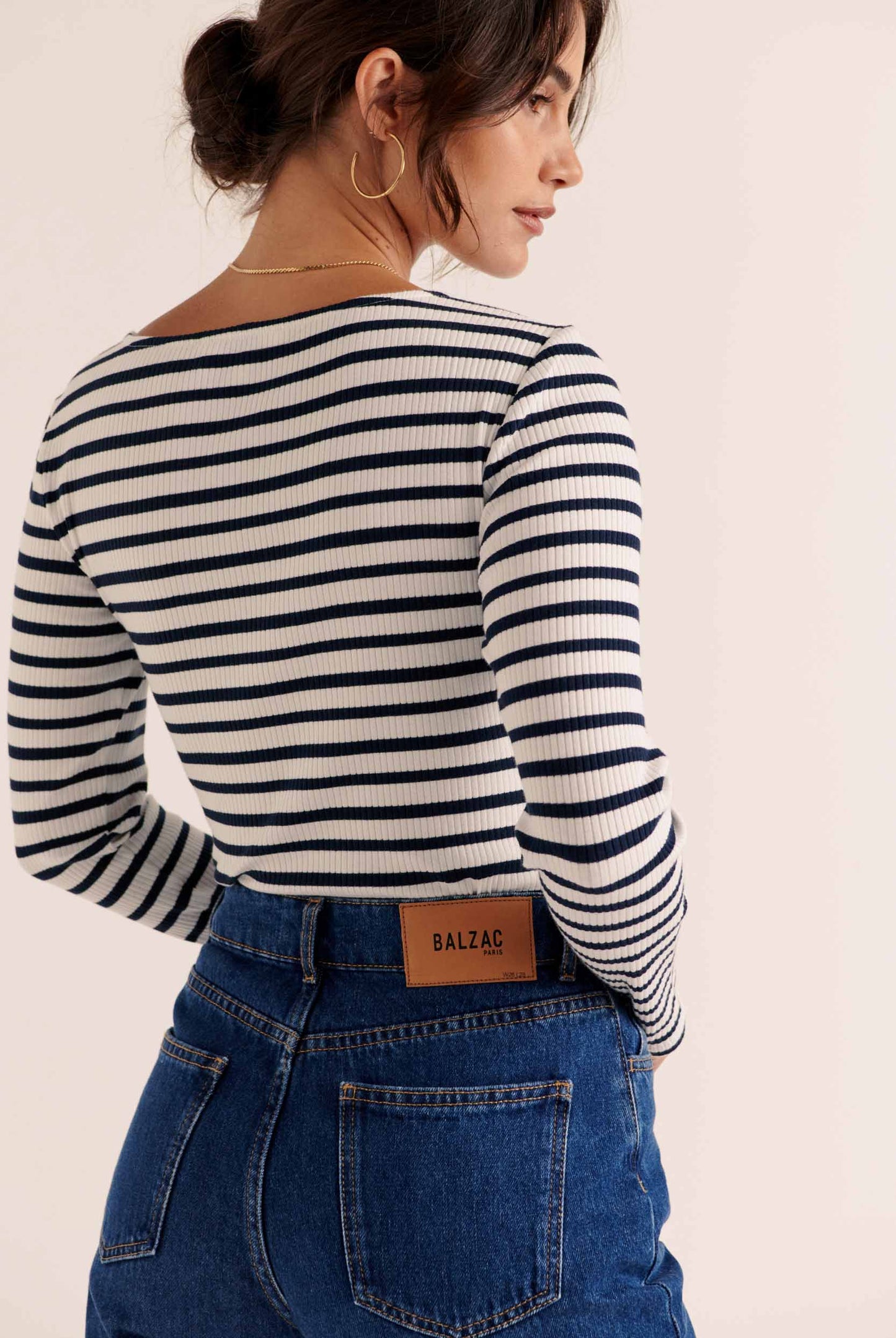 Cepe top with blue and white stripes