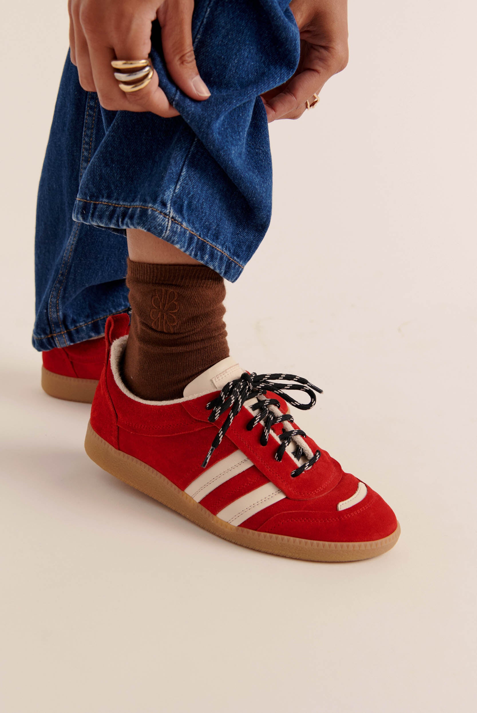 Sneakers Quinn suede of leather red