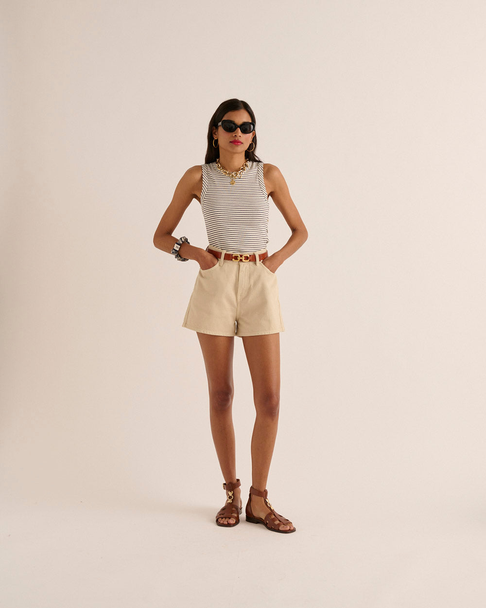 Top Origan navy and white