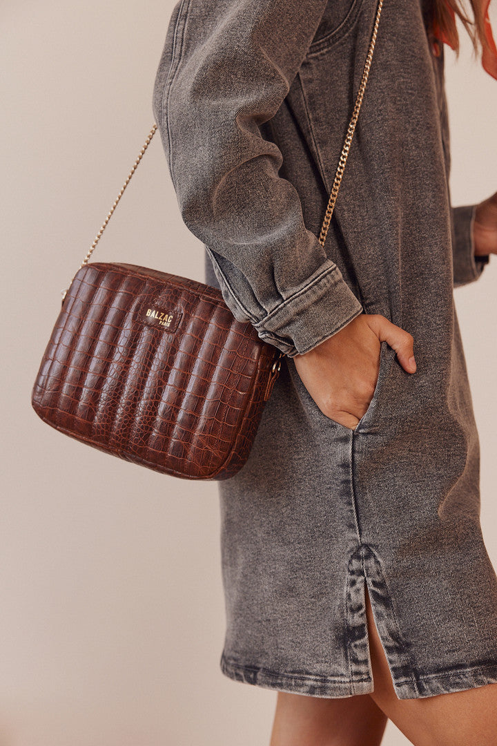 Bag César cognac embossed