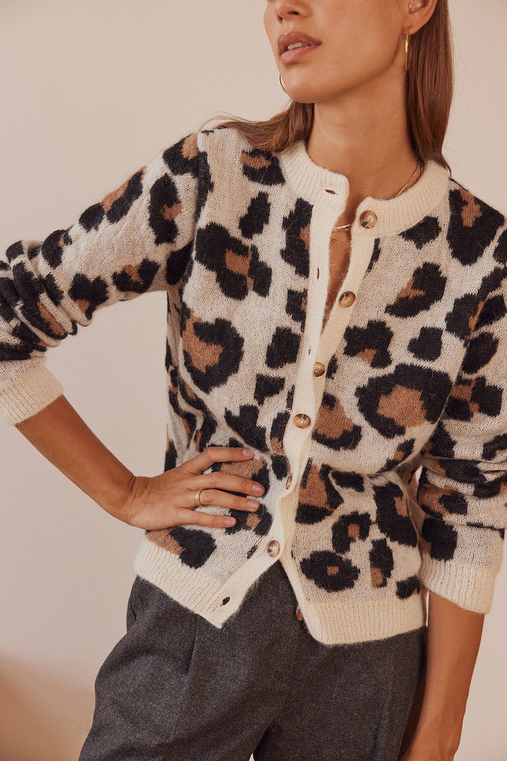 Cardigan leopard femme new arrivals