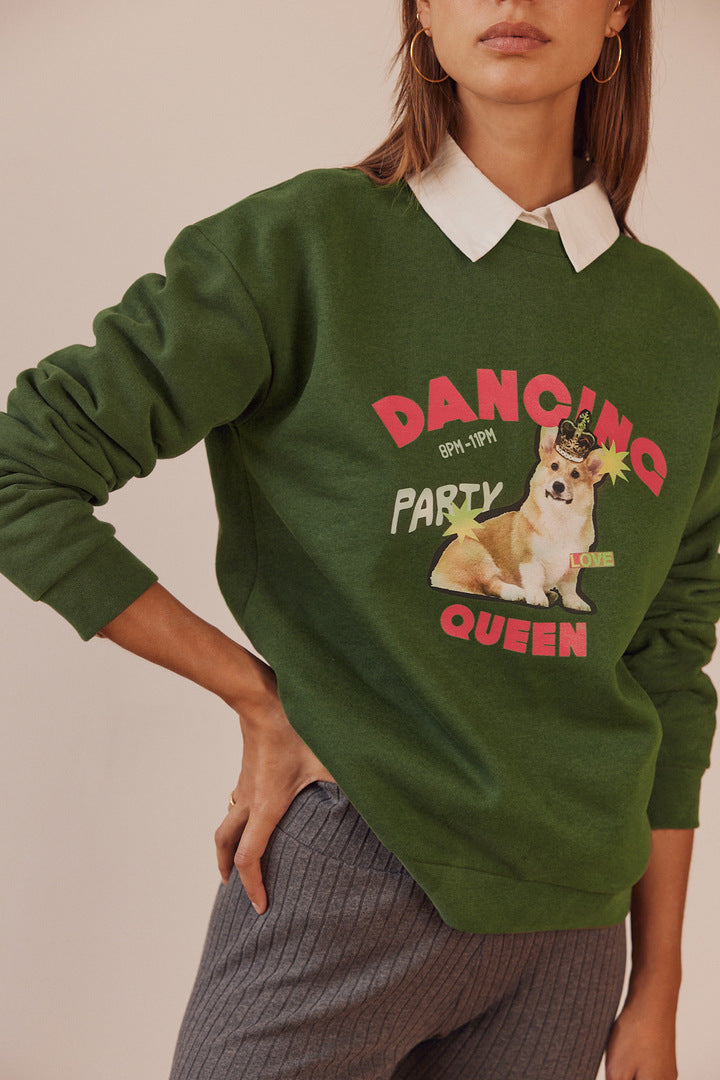 Harlow Dancing Queen fir green sweatshirt