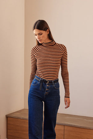 Cesaire iridescent orange striped sweater