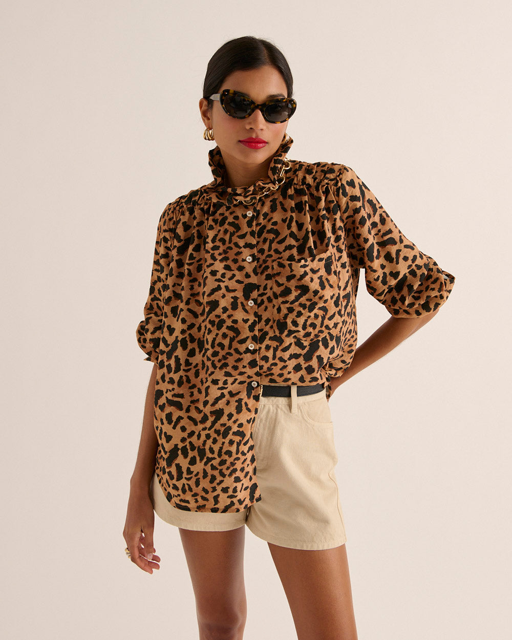 Shirt Léonor cheetah cappuccino