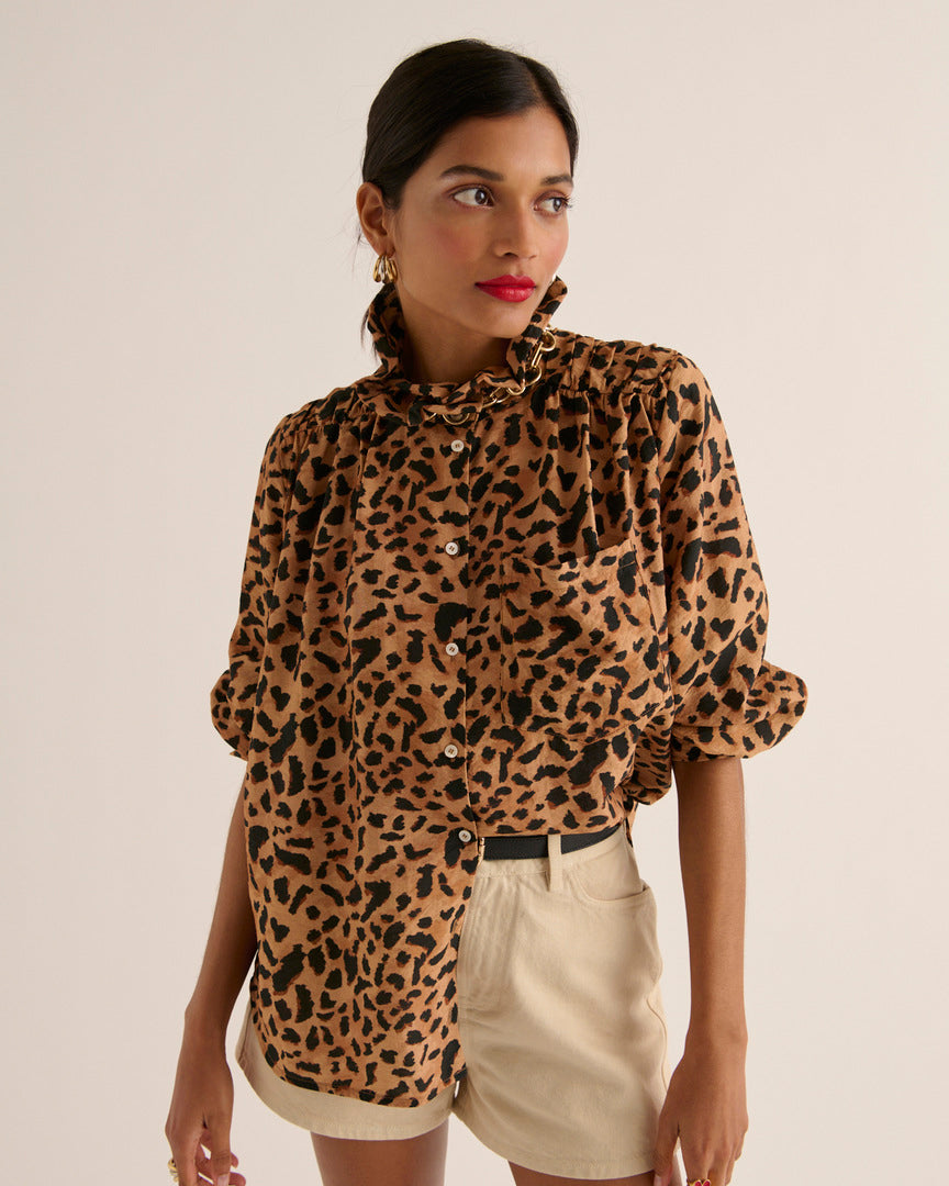 Léonor cheetah cappuccino shirt