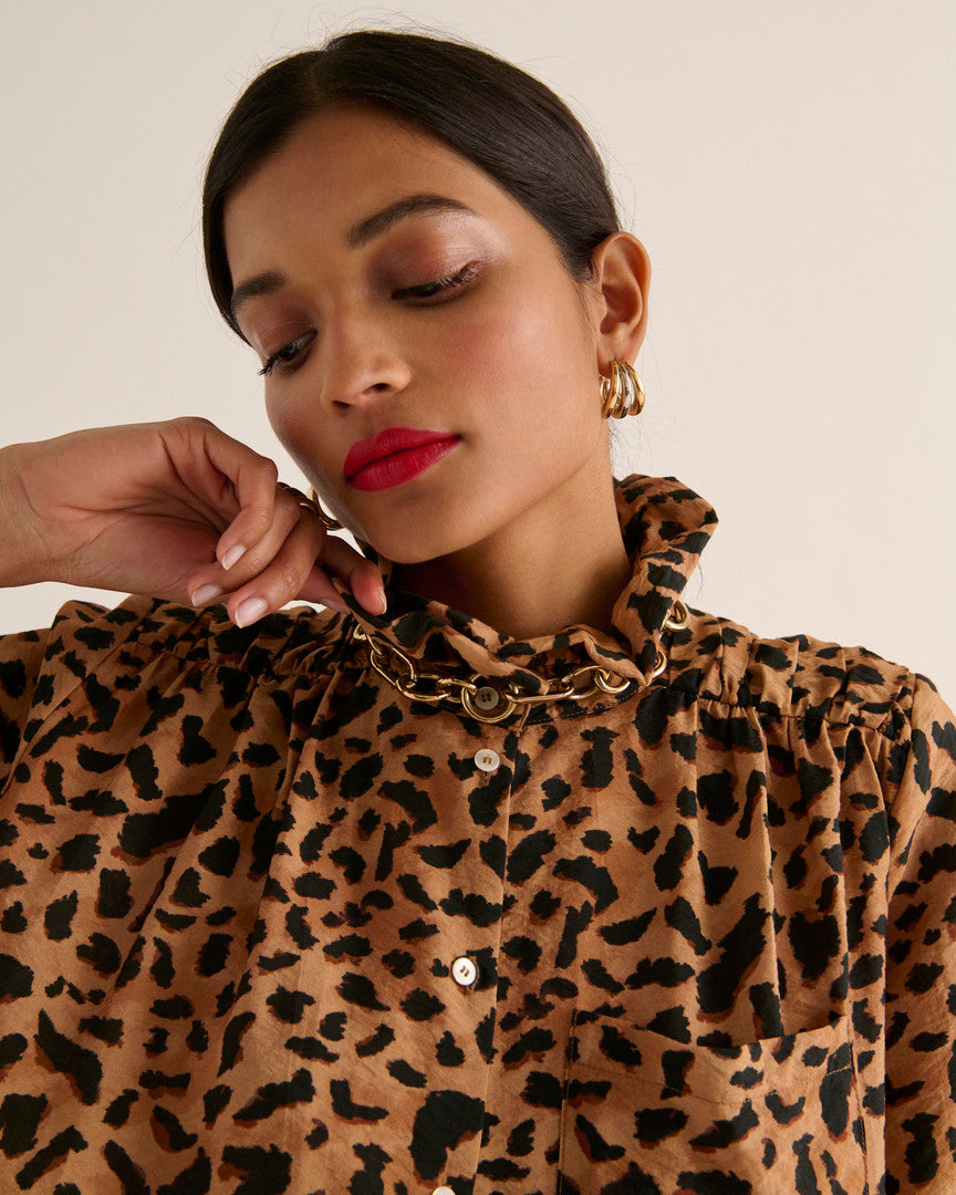Shirt Léonor cheetah cappuccino
